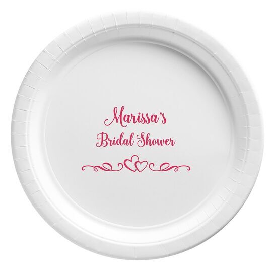 Two Hearts on a Vine Paper Plates